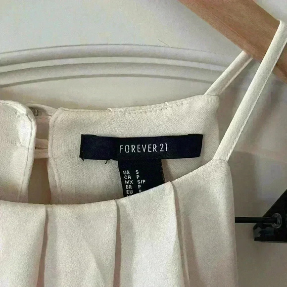 Forever 21 Ivory Dress, Lined, Women’s Size Small Open Back - Picture 4 of 13